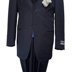 ALBERTO CELINI 2 PIECE 4B MEN'S SUIT HIHGT QUILIT ITALIAN POLYESTER TAFFETA FAB.